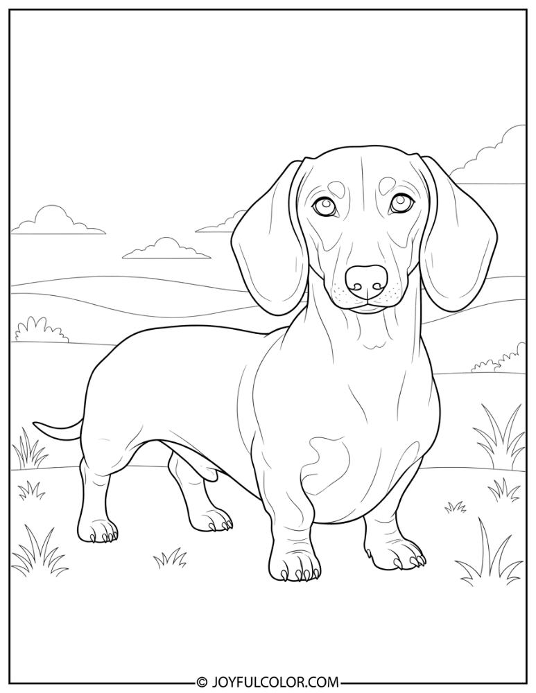 Realistic Standing Dachshund