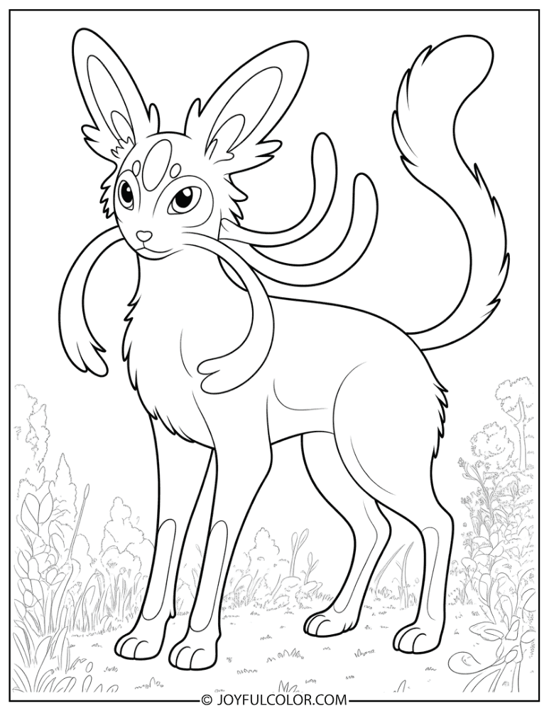 Realistic Sylveon Coloring Page
