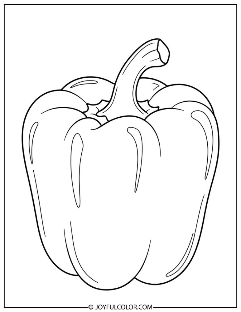 Red Bell Pepper Coloring Page