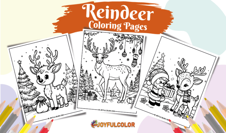 20 Cute Reindeer Coloring Pages Printable for FREE Download