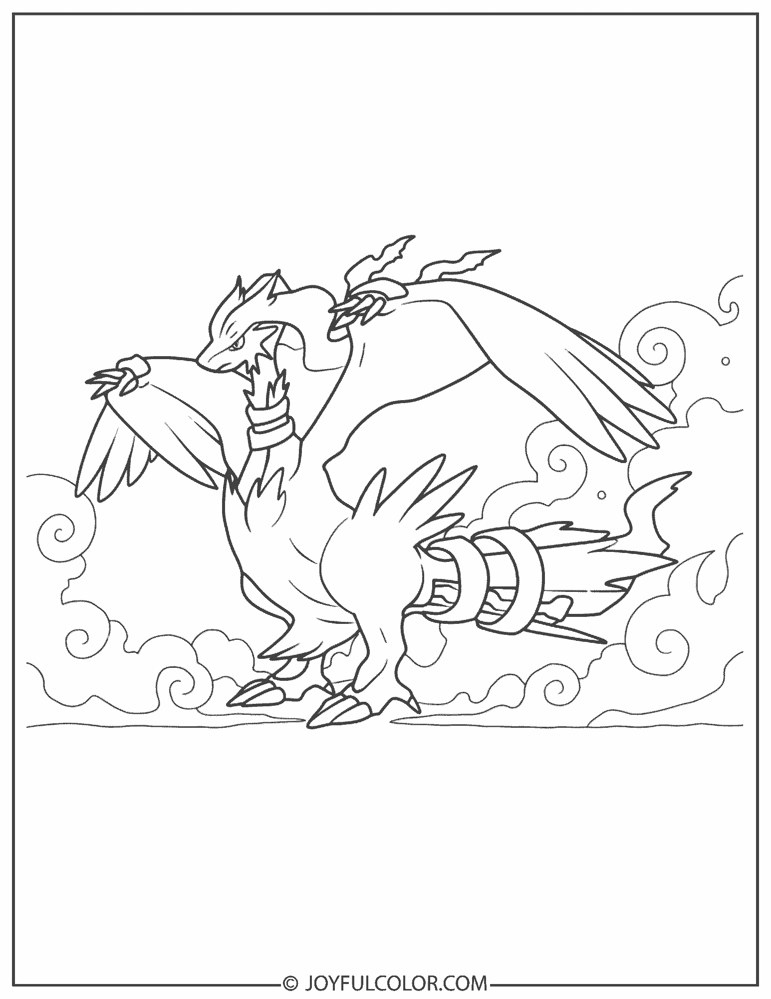 Reshiram Coloring Page 1