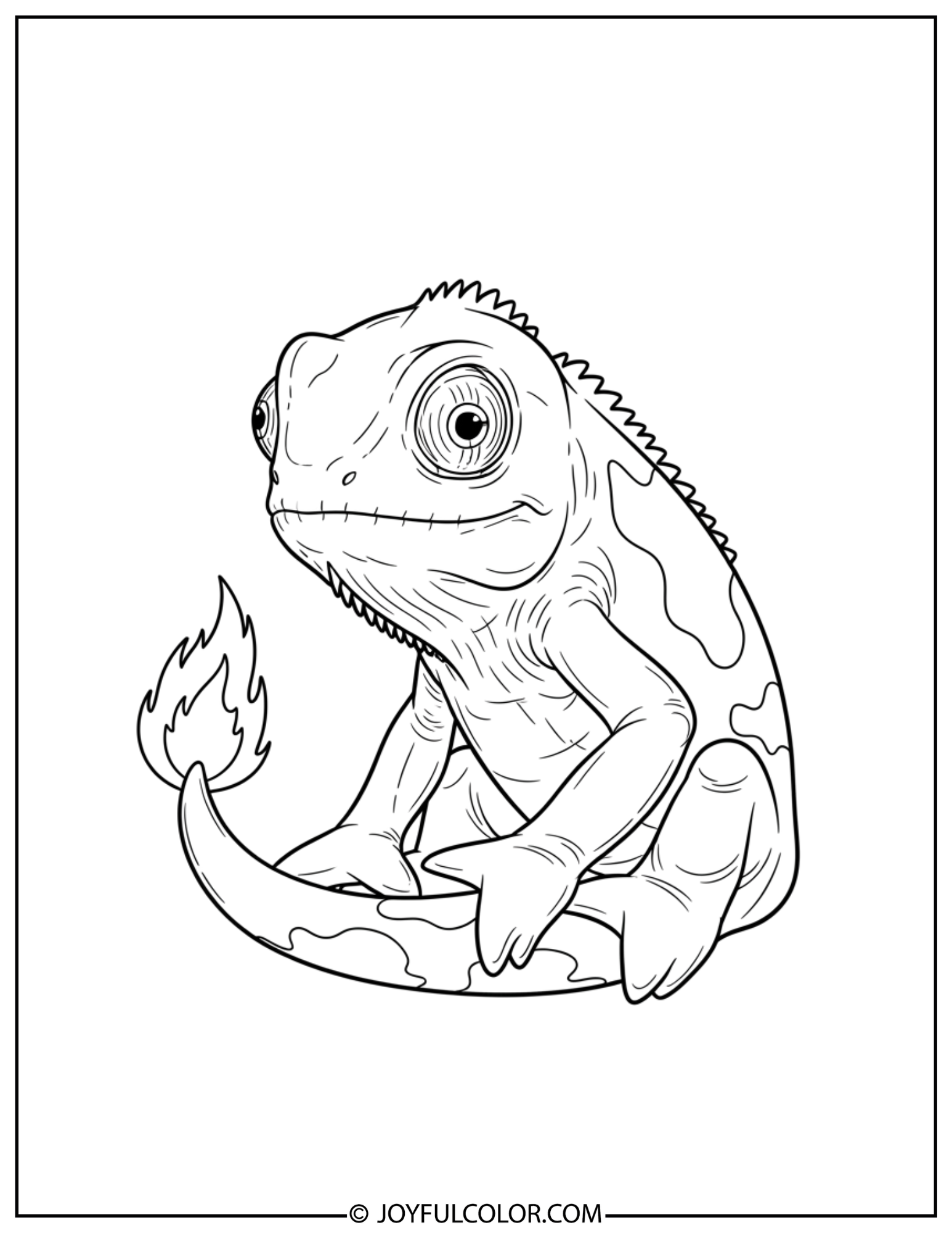 Resting Flame Charmeleon Coloring Page