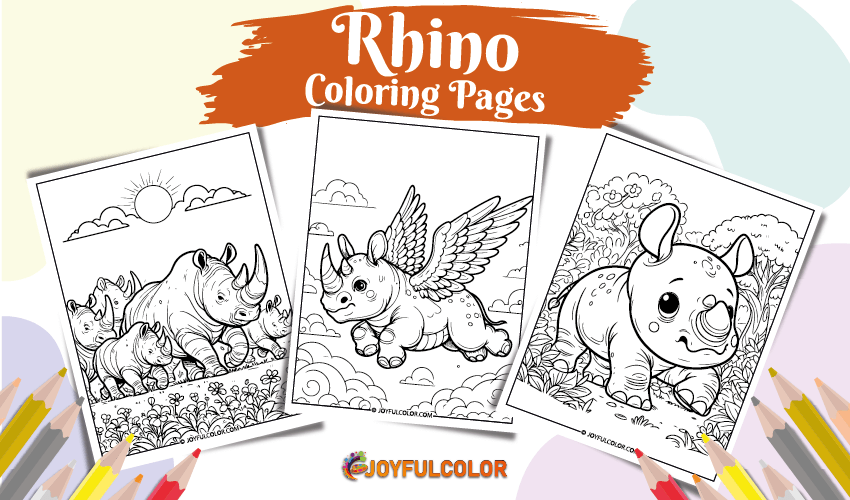 Rhino Coloring Pages