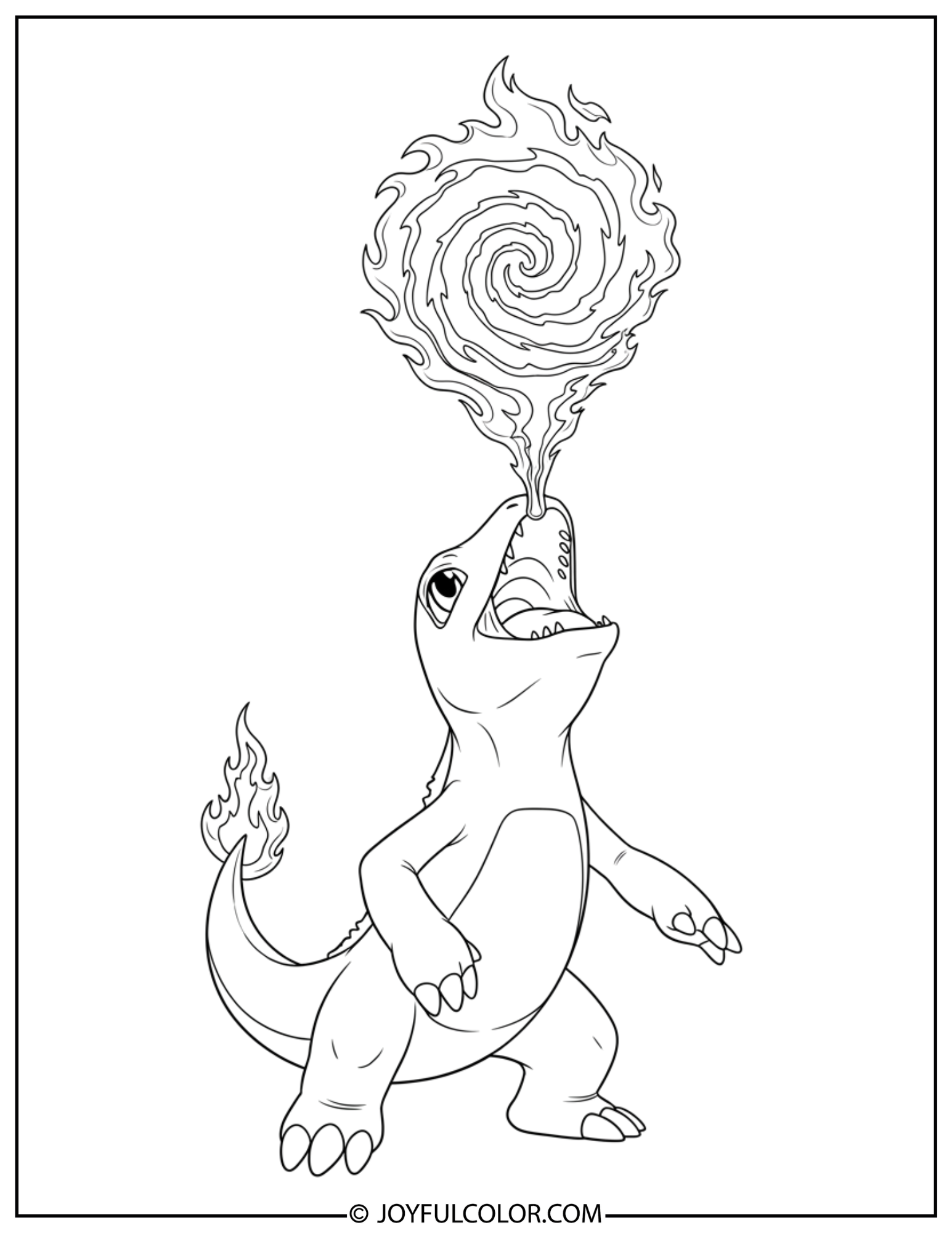 Roaring Fire Charmeleon Coloring Page