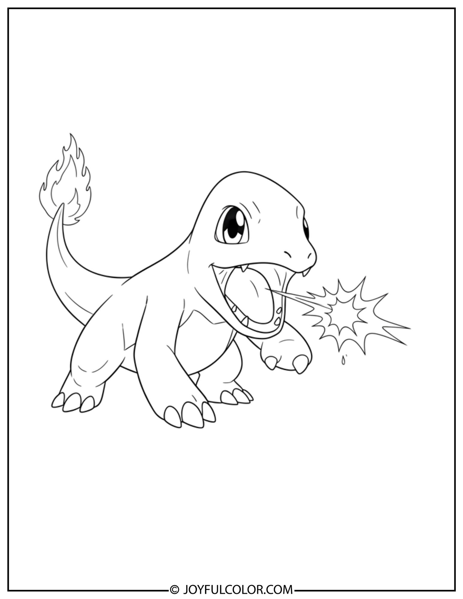 Roaring Fire Charmeleon Coloring Page