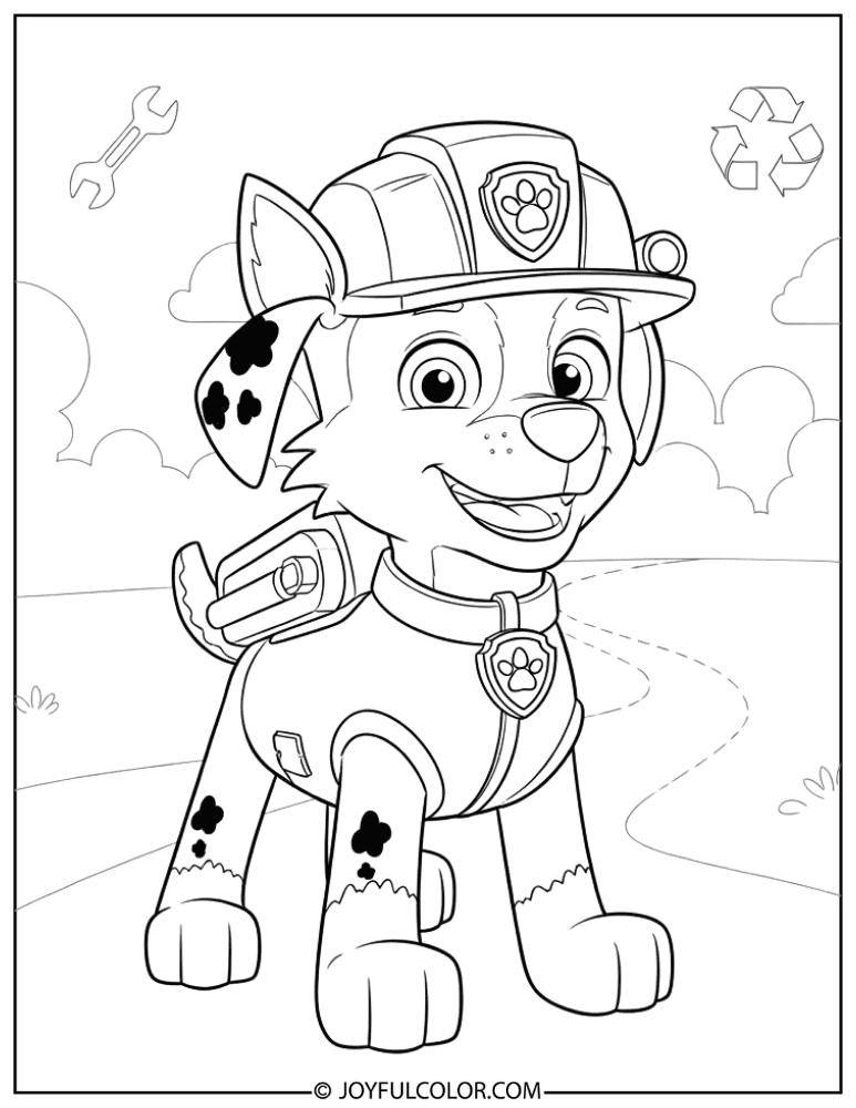 Rocky Ready for a Mission Coloring Page