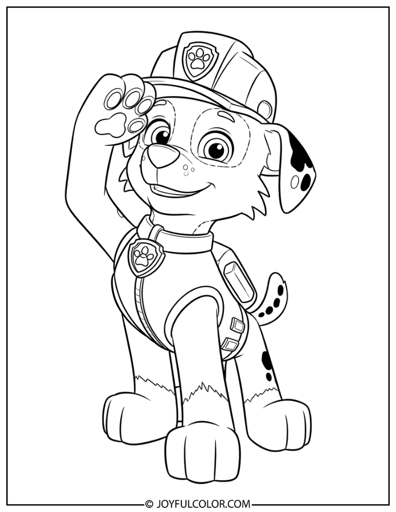 Rocky Saluting Coloring Page