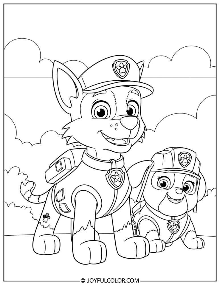 Rocky and Rubble Coloring Page
