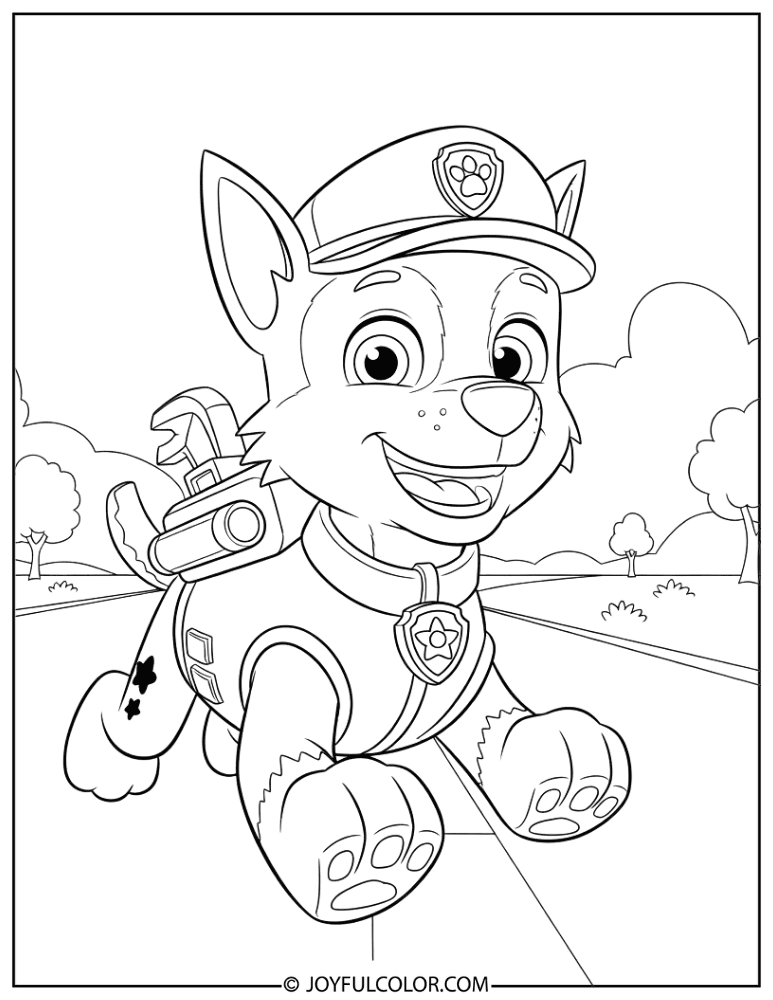 Rocky and Ryder on a Mission Coloring Page
