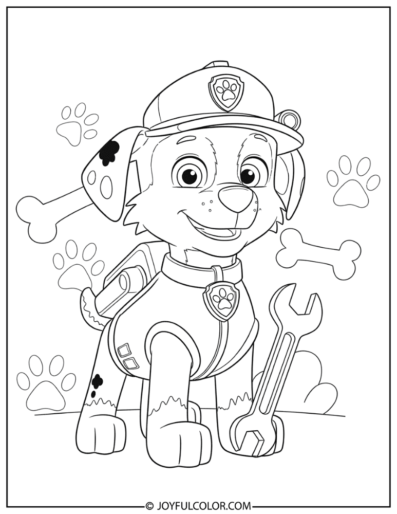Rocky with Large Shapes Coloring Page