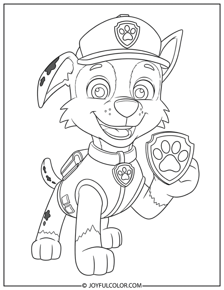 Rocky with Paw Badge Coloring Page