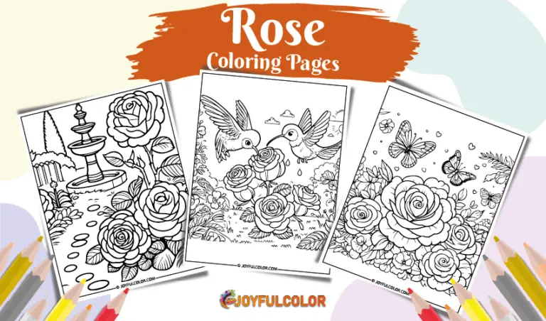 Printable Rose Coloring Pages All Ages! (FREE Download)