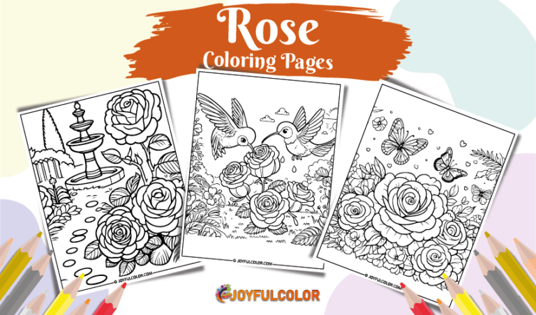 Printable Rose Coloring Pages All Ages! (FREE Download)