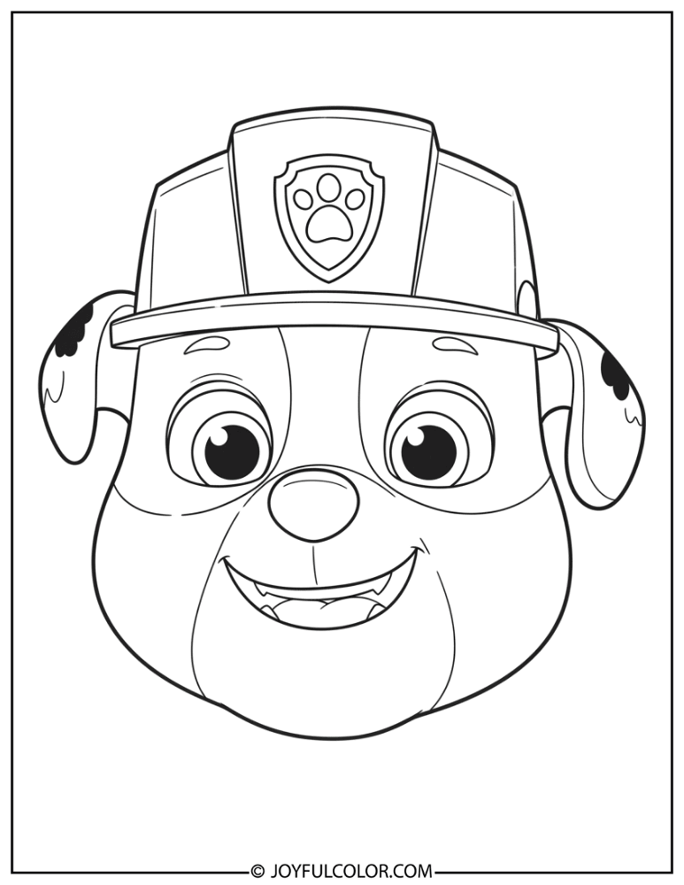 Rubble Close-Up Portrait Coloring Page