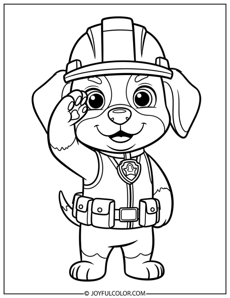Rubble Saluting Coloring Page