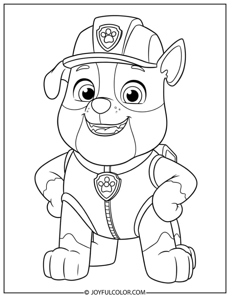 Rubble Standing Heroically Coloring Page