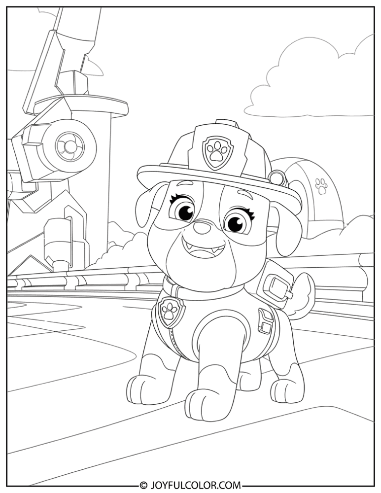 Rubble and Ryder on a Mission Coloring Page