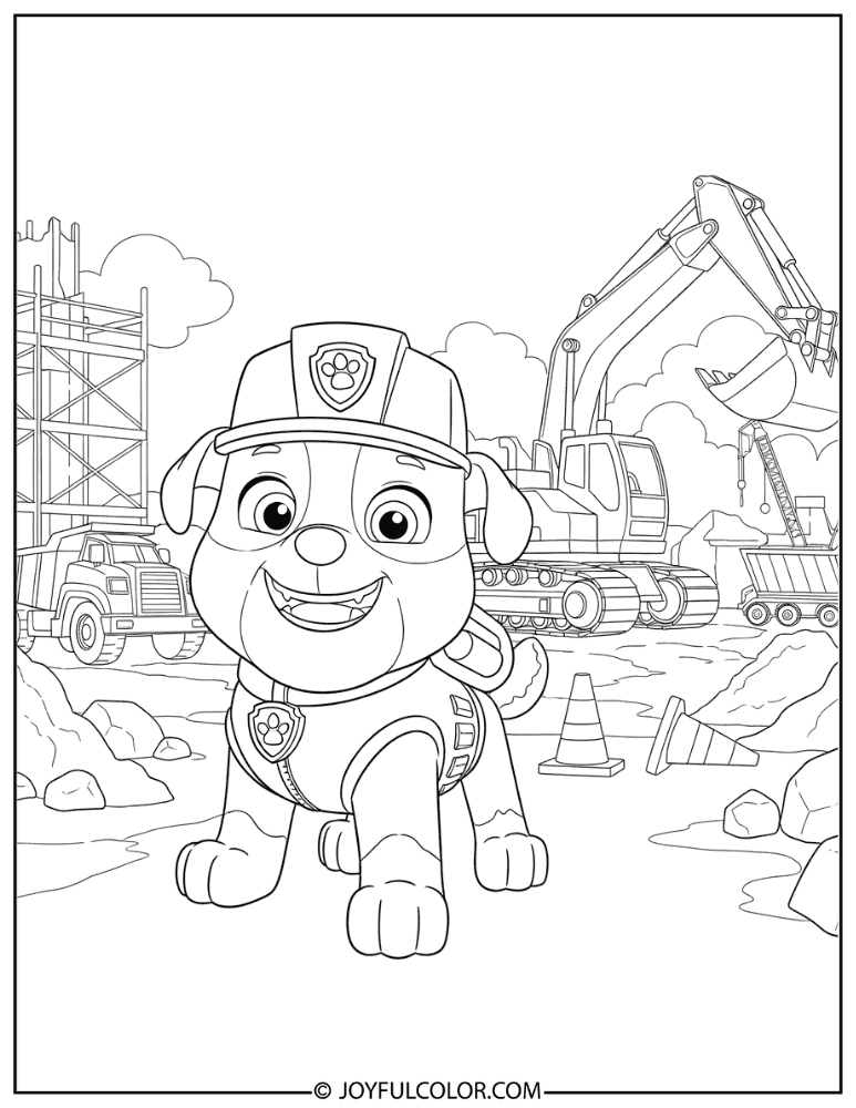 Rubble at a Construction Site Coloring Page