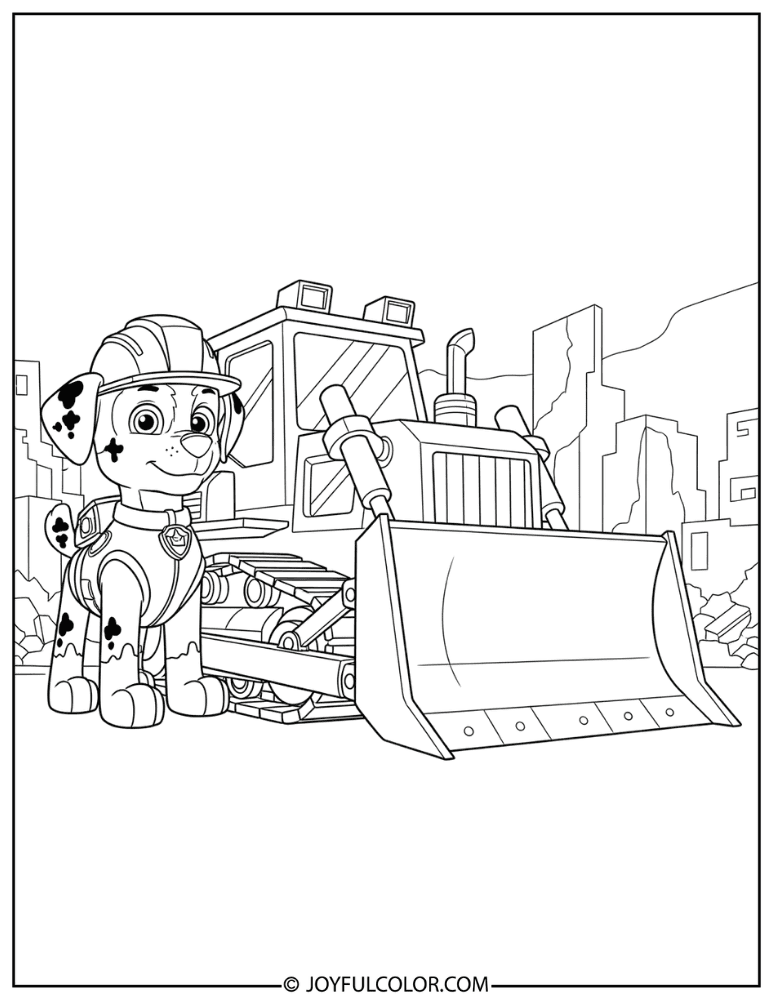 Rubble with Bulldozer Coloring Page