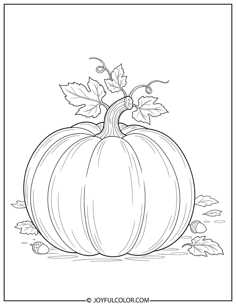 Rustic Autumn Pumpkin Coloring Page