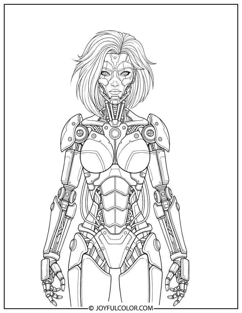 Rusty Rose Cyborg Coloring Page