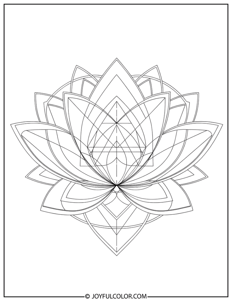 Sacred Geometry Lotus Coloring Page