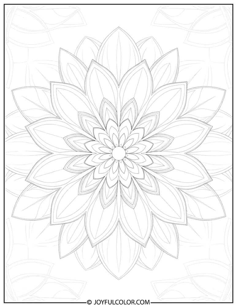 Sacred Lotus Mandala Coloring Page
