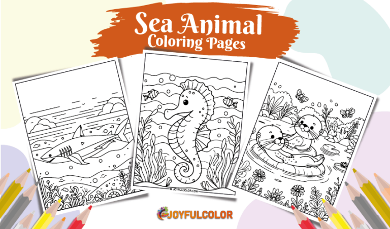 20 FREE Printable Sea Animal Coloring Pages for Kids and Adults