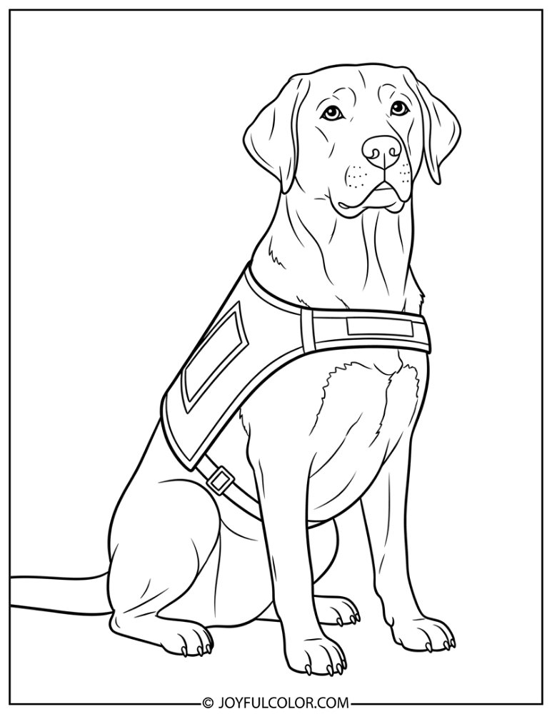 Service Lab with Vest Coloring Page