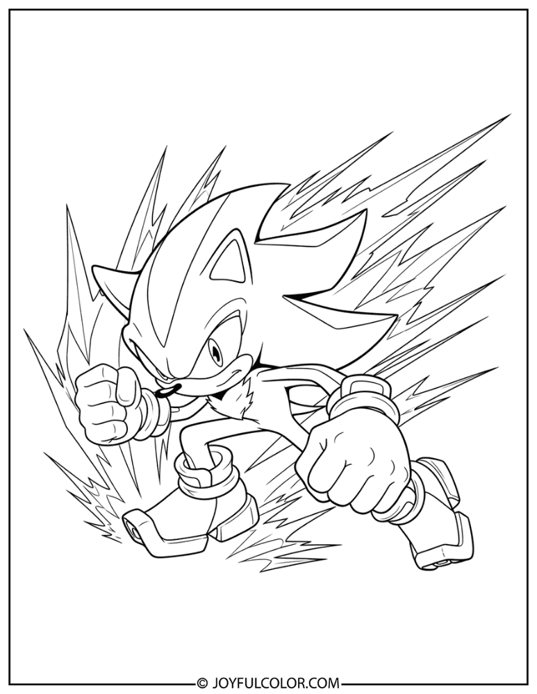 Shadow Sonic Prime Coloring Page