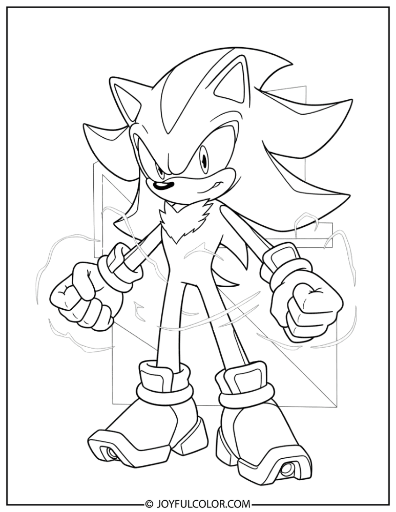 Shadow Sonic Prime Coloring Page