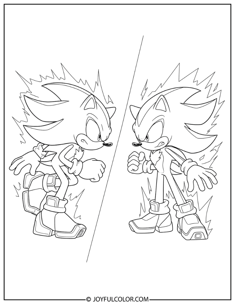 Shadow and Sonic Prime Coloring Page