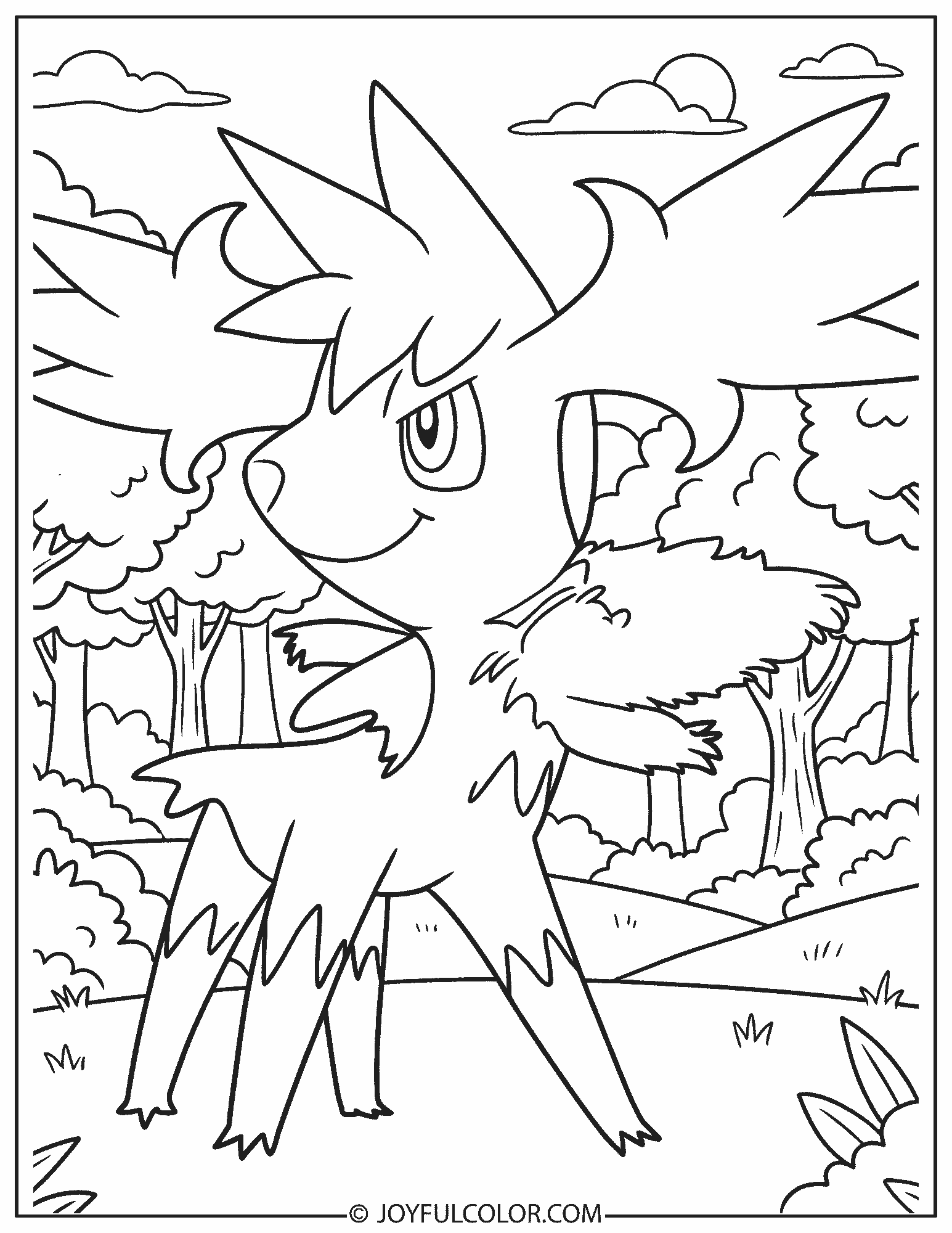 Shaymin Sky Forme Coloring Page