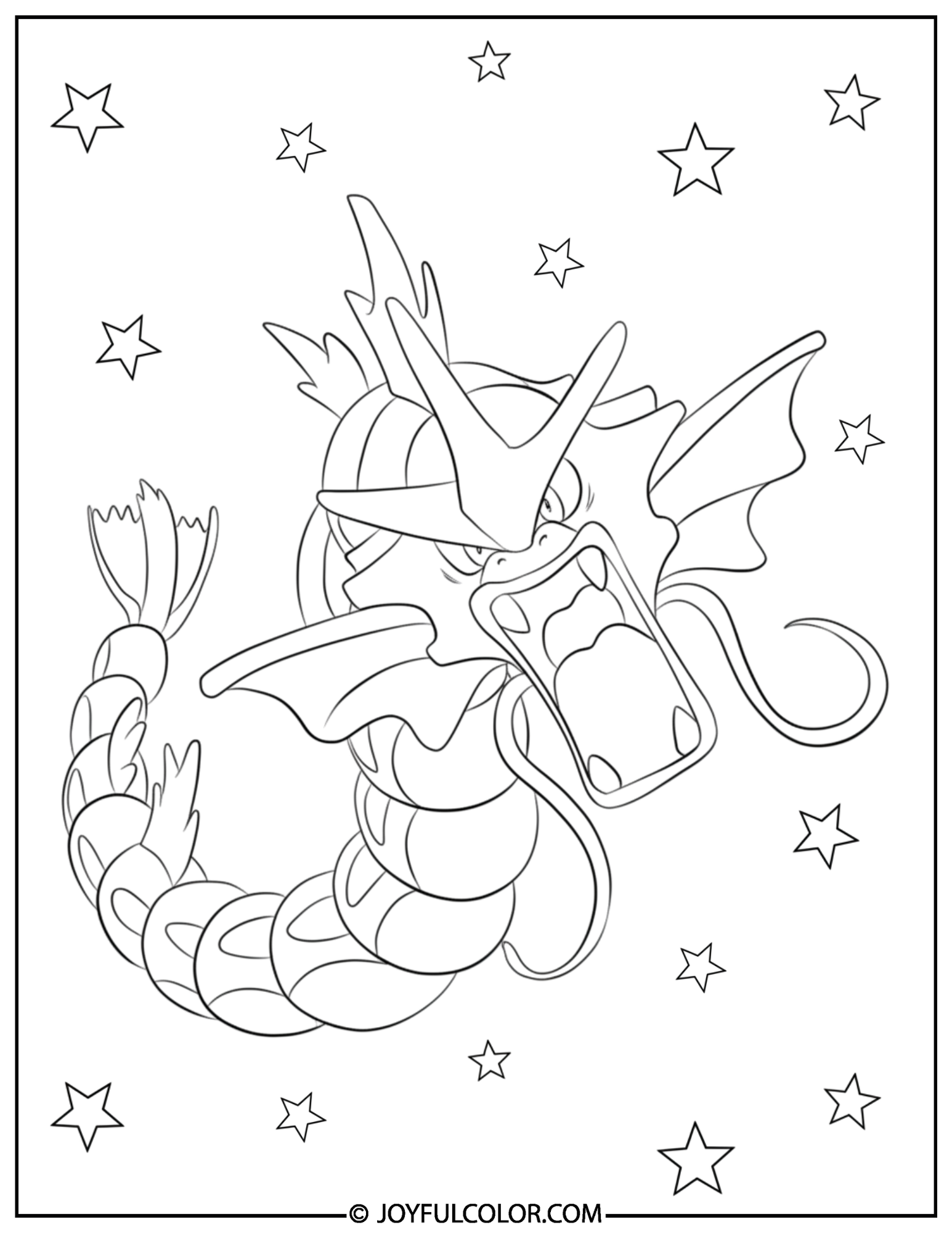 Shiny Gyarados Coloring Page