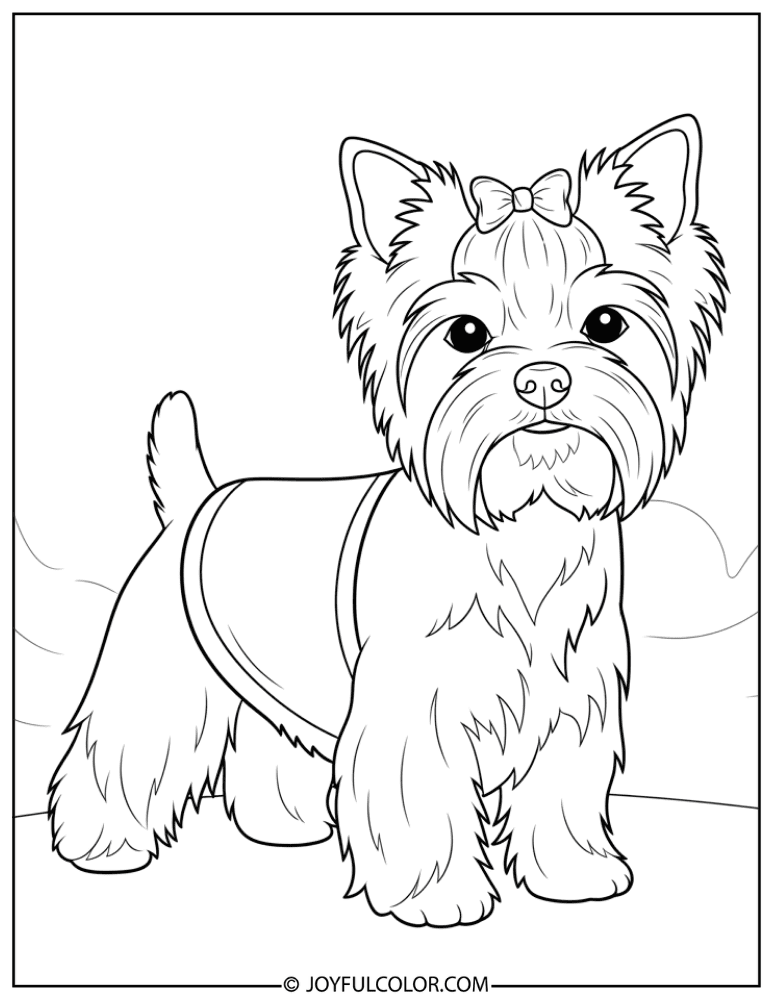 Show Dog Yorkie Coloring Page