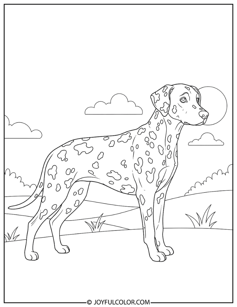 Side Profile Dalmatian Coloring Page