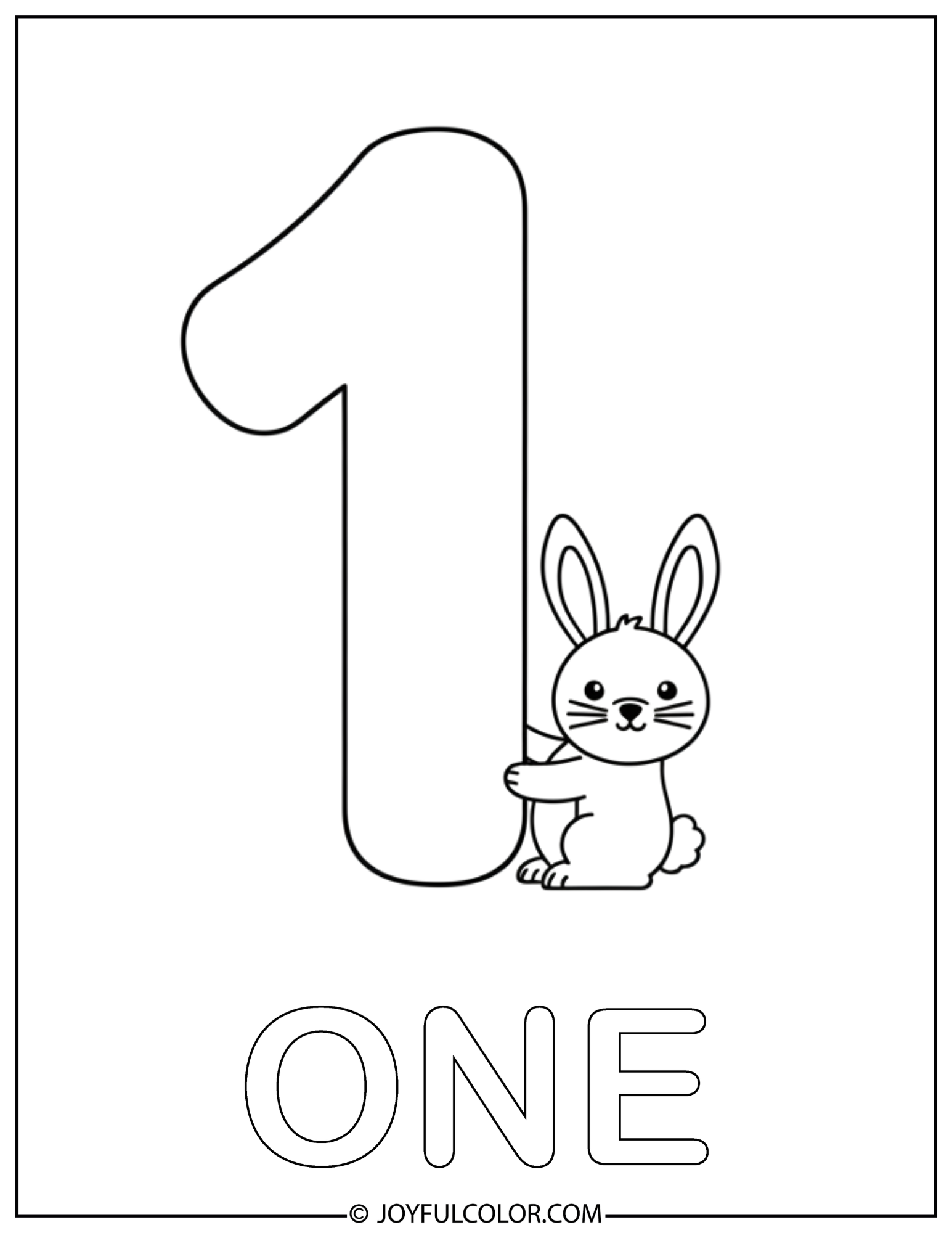 Simple Number 1 Coloring Page