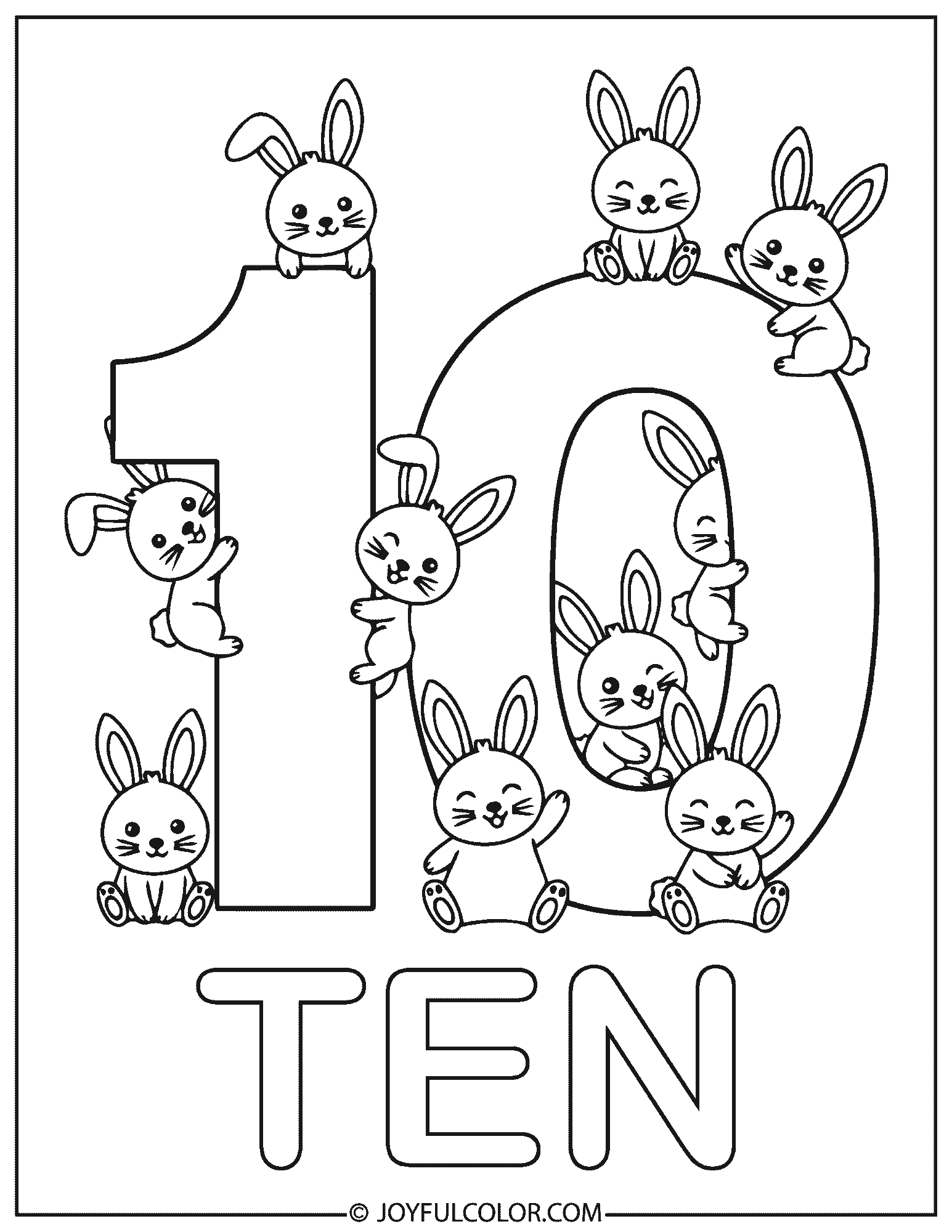 Simple 10 Coloring Page
