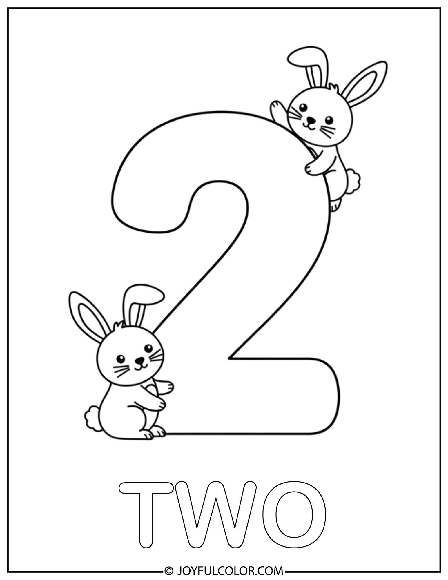 Simple Number 2 Coloring Page