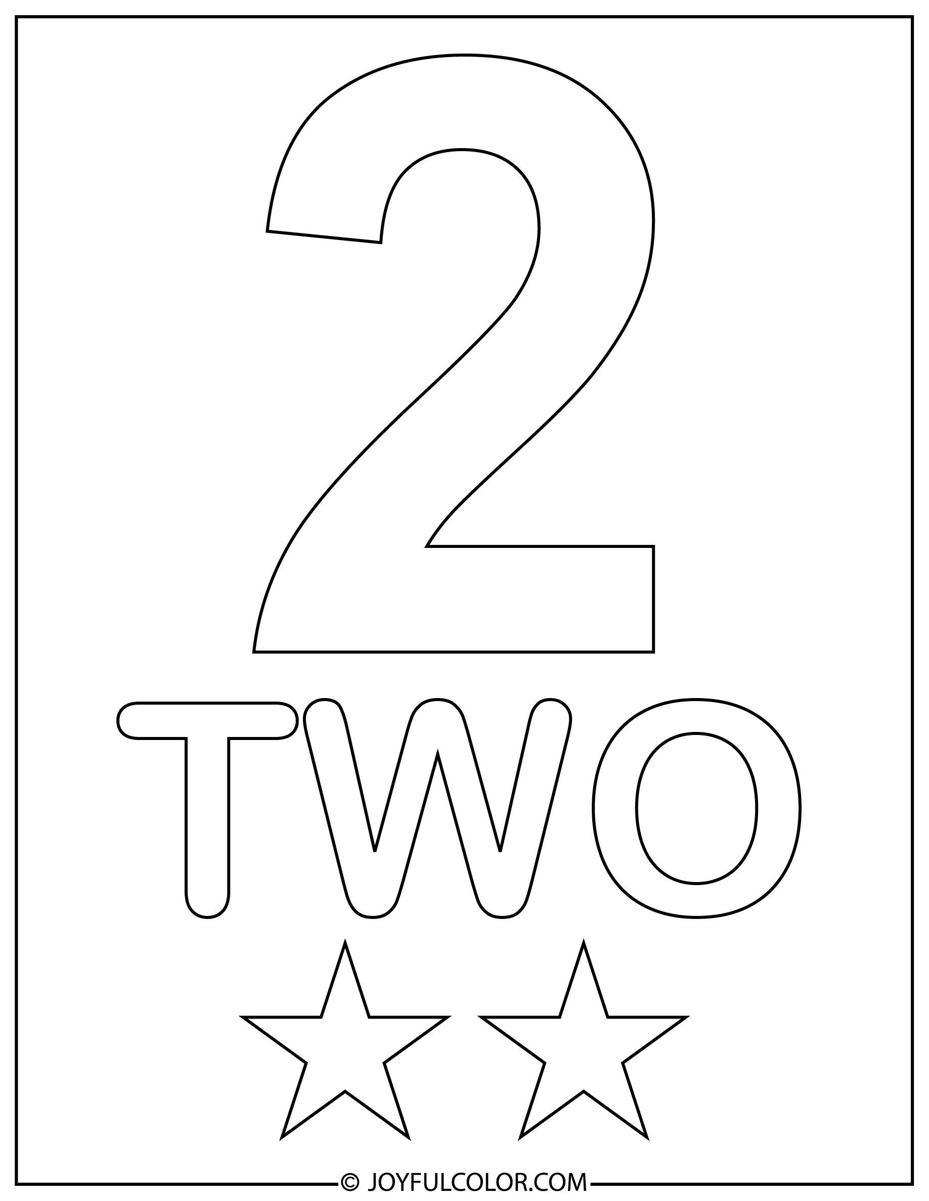 Simple Number 2 Coloring Page
