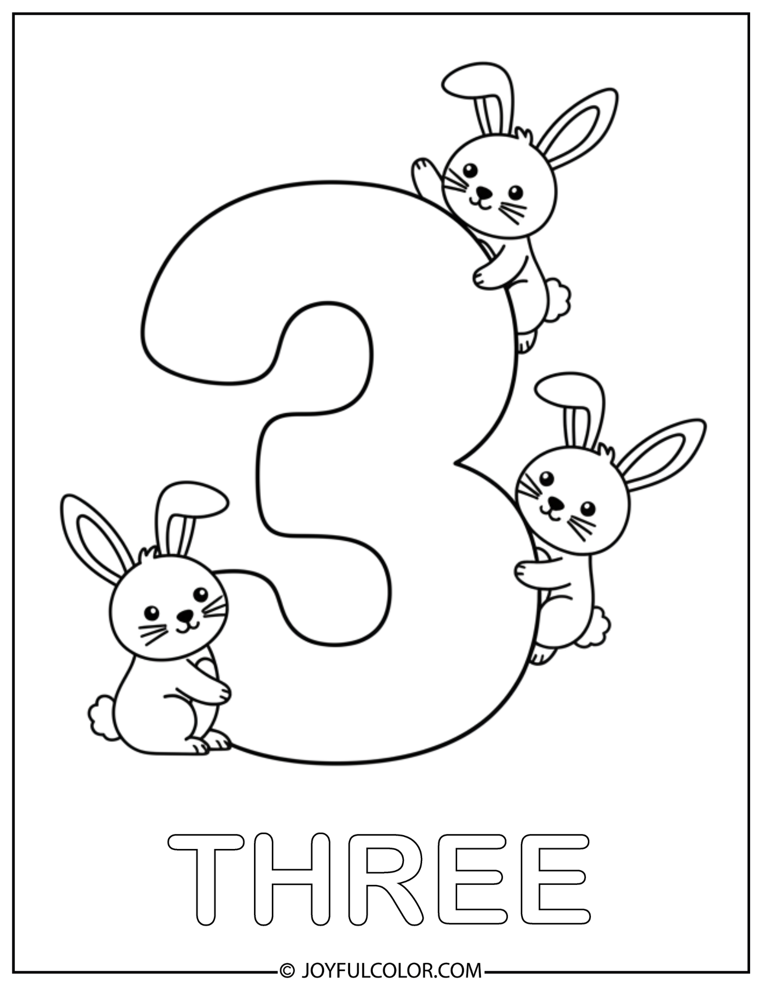 Simple Number 3 Coloring Page