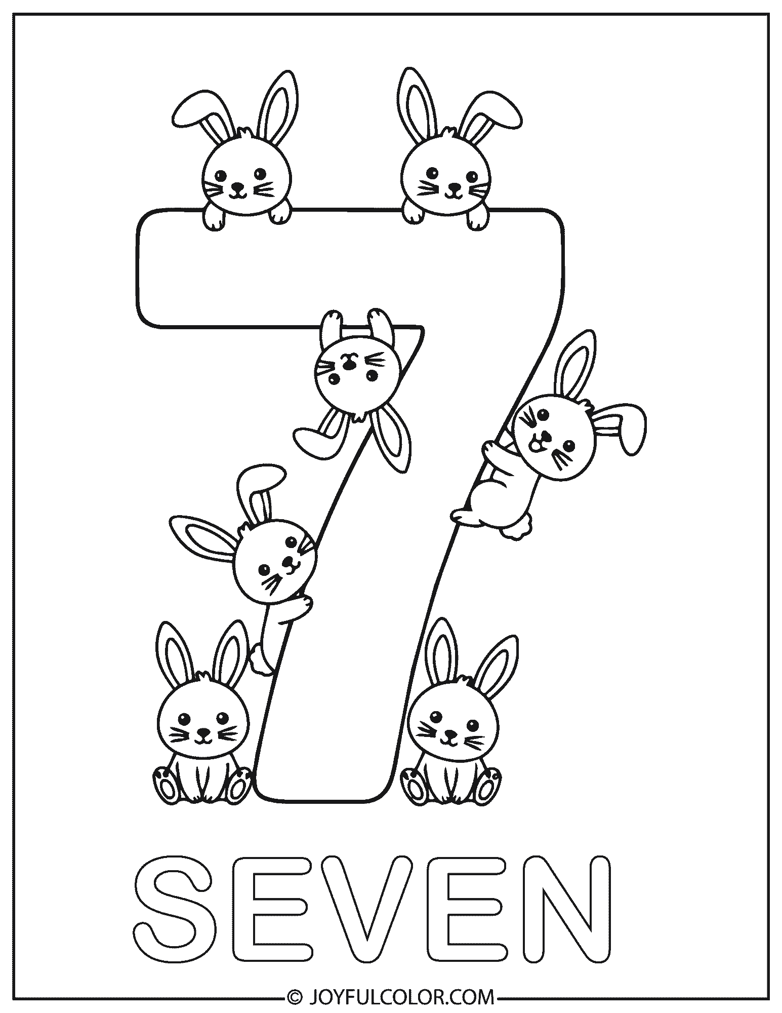 Simple 7 Coloring Page