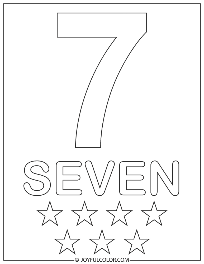Simple 7 Coloring Page