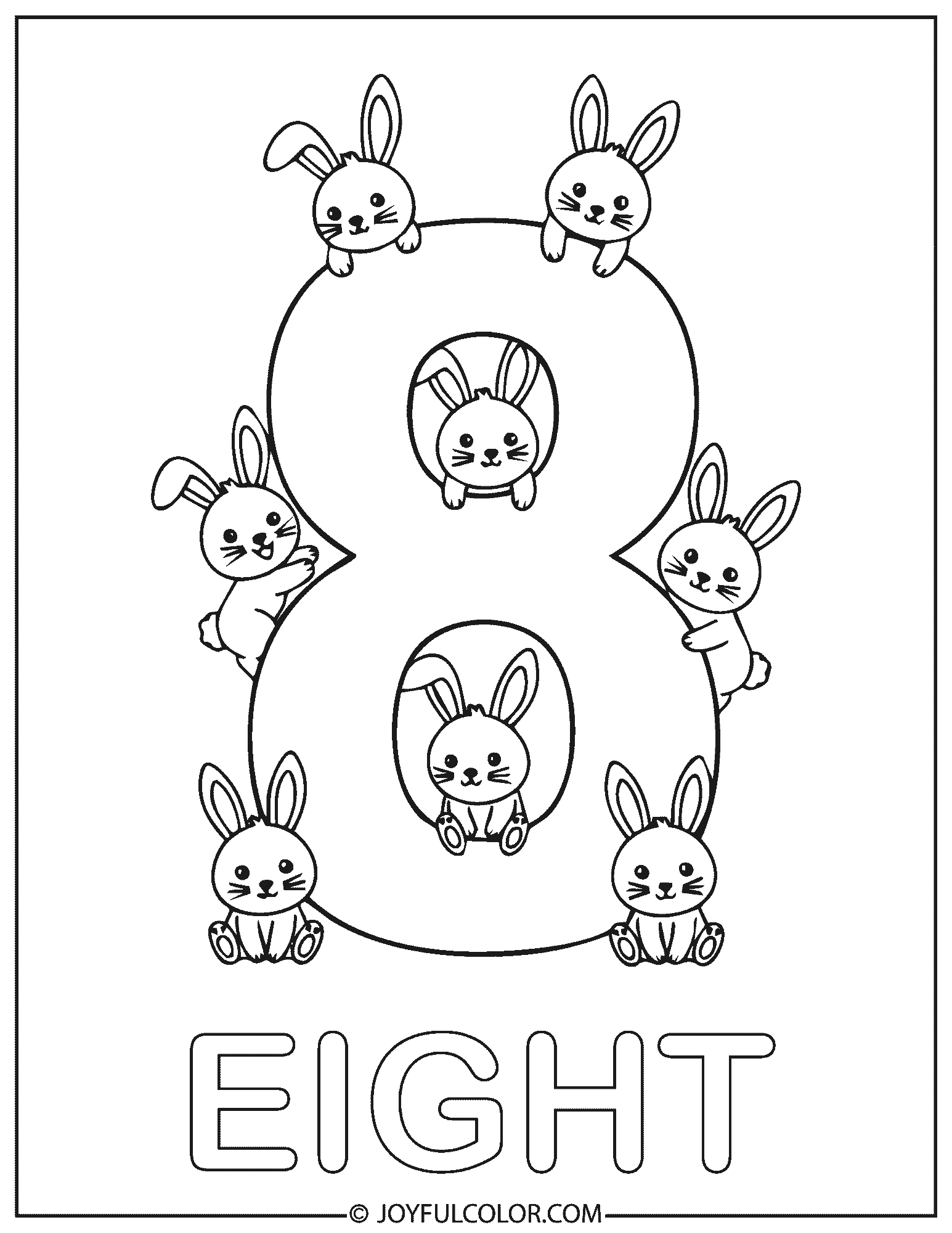 Simple Number 8 Coloring Page