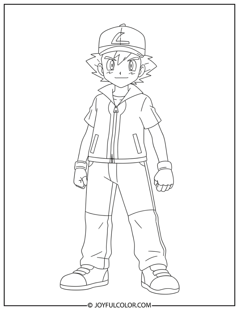 Simple Ash Coloring Page