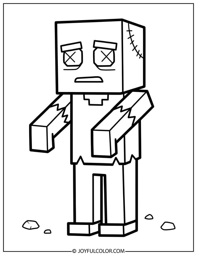 Simple Block Zombie Outline