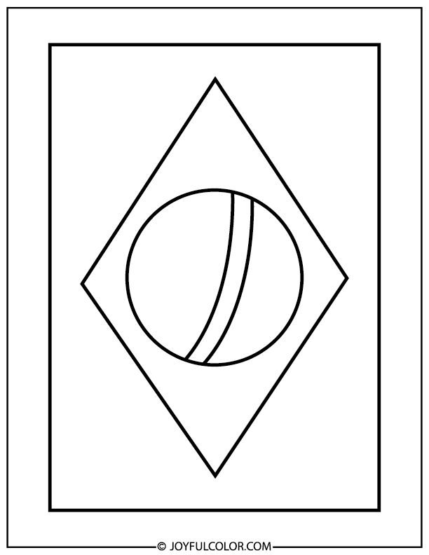 Simple Brazil Flag Coloring Page