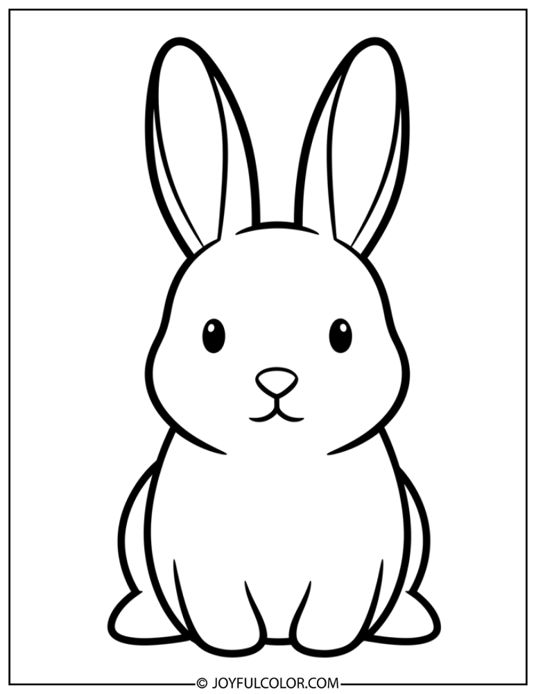 Simple Bunny Outline Coloring Page