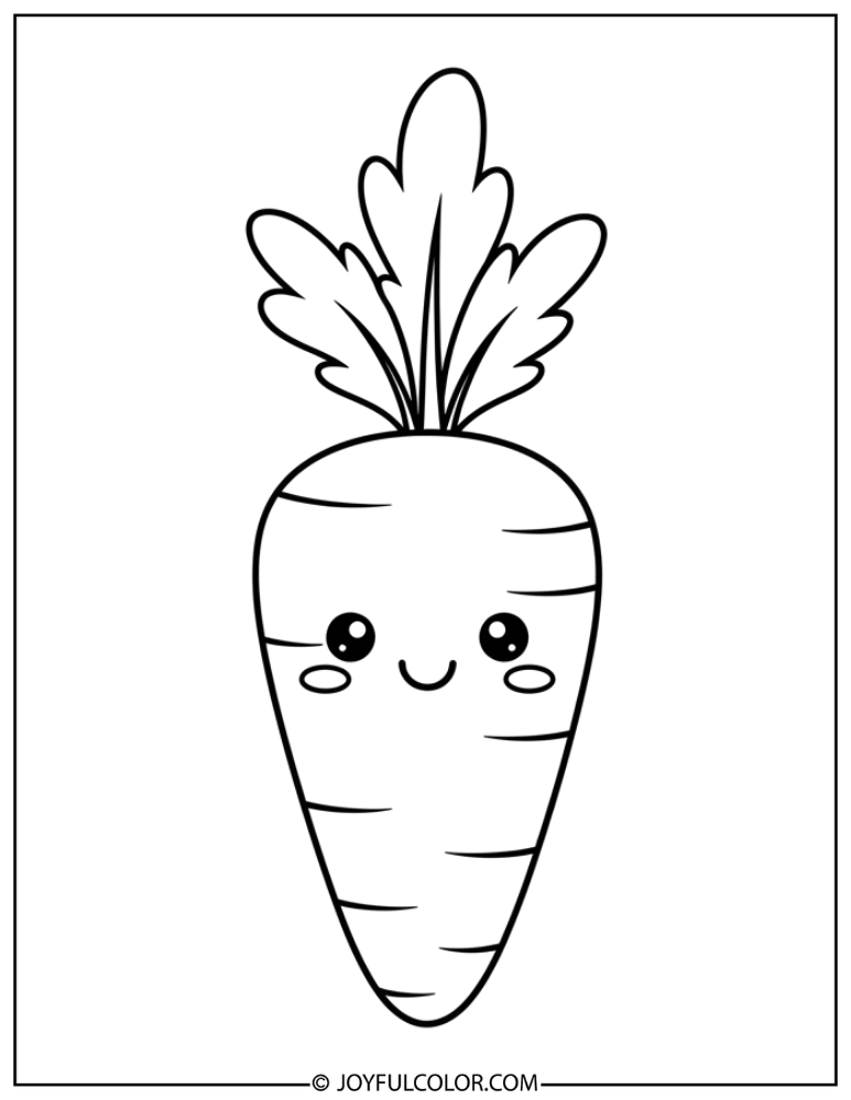 Simple Carrot Coloring Page