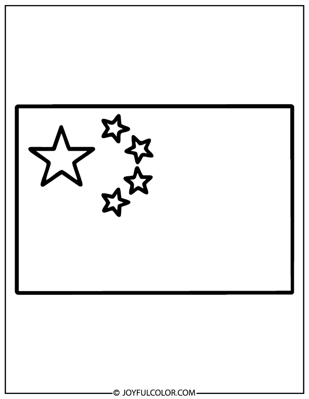 Simple Chinese Flag Coloring Page